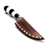 "The Zebra Knife" - Custom Hammered High Carbon Knife with Bone and Buffalo Horn Handle