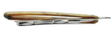 Thiers-Issard 6/8" Carbon Steel Straight Razor - Rams Horn - Round Point with Scalloped Spine - Professionally Honed