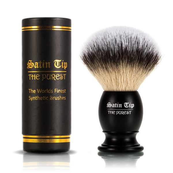 Satin Tip - The Purest - Metal Handle Luxury Synthetic Shaving Brush - Frosted Tips