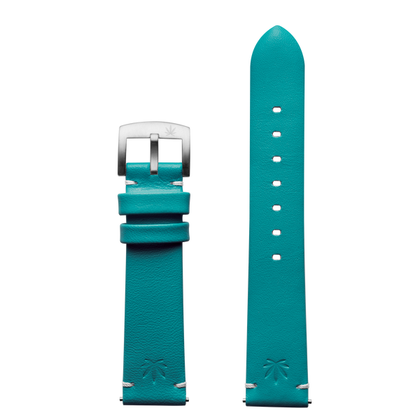 420Waldos "Mary Jane Series" 18mm Green-Blue Leather Strap with SS Buckle