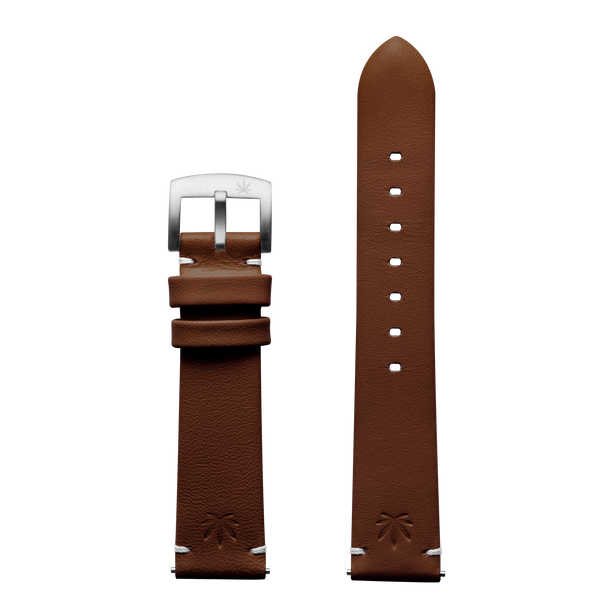 420Waldos "Mary Jane" Series 18mm Brown Leather Strap with SS Buckle