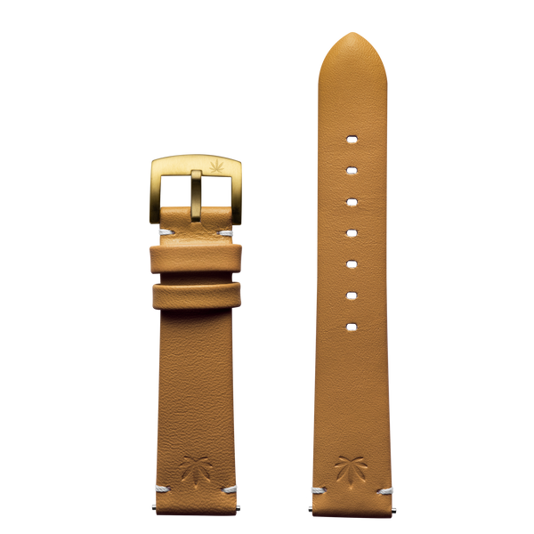 420Waldos Mary Jane Series Tan Strap with IP Gold Plated Buckle
