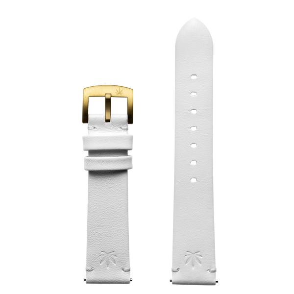 420Waldos Mary Jane Series White Strap with IP Gold Plated Buckle