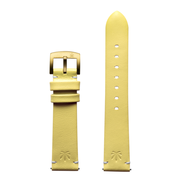 420Waldos Mary Jane Series Light Yellow Strap with IP Gold Plated Buckle