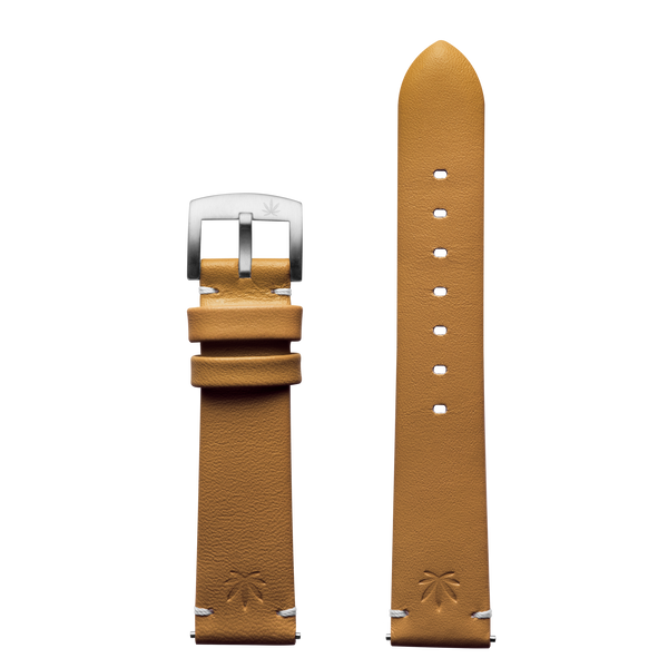 420Waldos 20mm "Bud Series" Tan Leather Strap with Brushed SS Buckle
