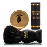 Smolder Soap and Satin Tip - The Purest Black Shave Brush Combo
