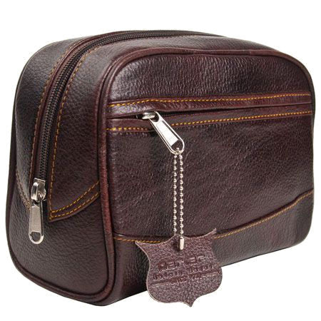 Deluxe Leather Shaving Bag - Large