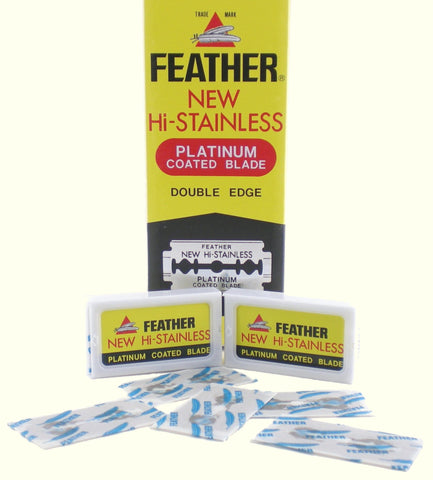 Feather Hi-Stainless Double Edge Razor Blades - Case of Twenty Packs of 10