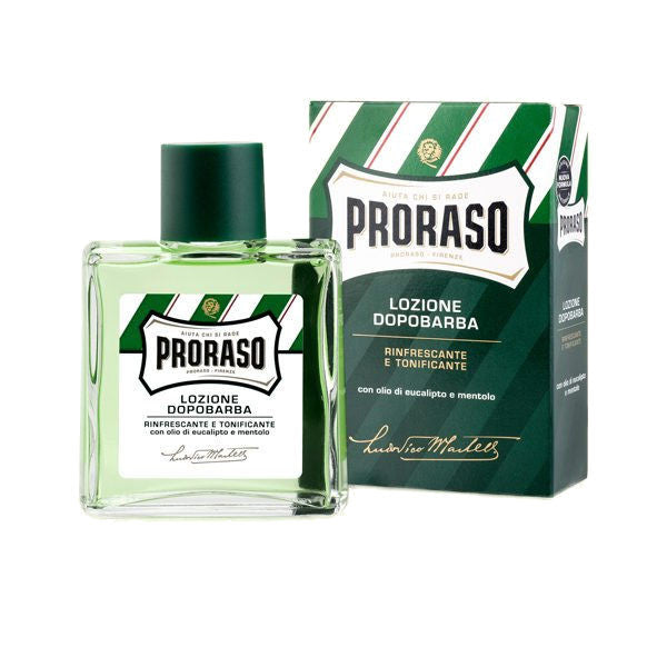 Proraso "Green" Aftershave - Eucalyptus Oil and Menthol - 100ml. Glass Bottle