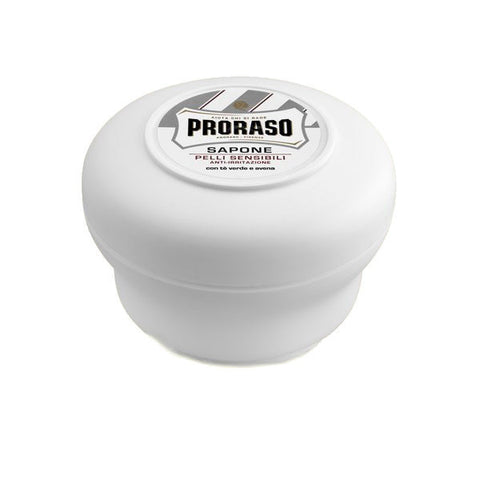 Proraso "White" Shaving Soap - Sensitive Skin Formula with Green Tea and Oat - 150 ml/5.2 oz tub