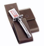 Safety Razor Case (EMPTY) in Deluxe Brown Cowhide