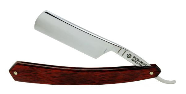 Thiers-Issard 6/8" Carbon Steel Straight Razor - Red Stamina - Round Point - Professionally Honed